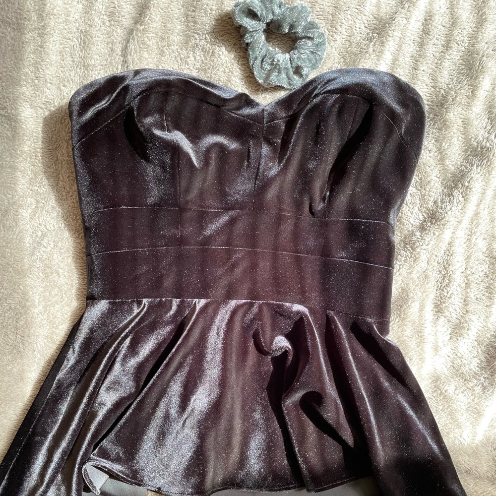 Black suede tube top